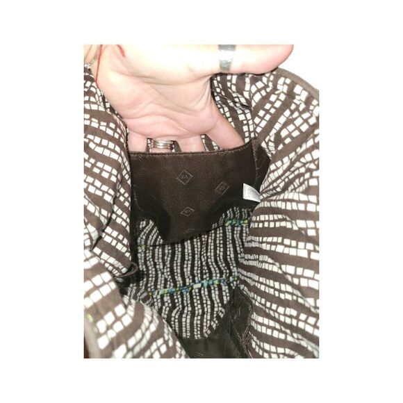 Vera Bradley "Rain Forest" Tote Blue Green Brown Pattern - Picture 8 of 12